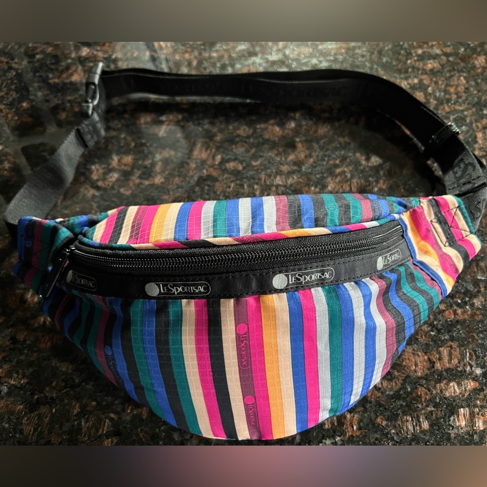 LeSportsac Belt Bag or Crossbody Sling Multi-color Stripe